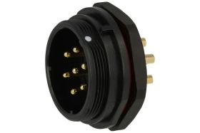 Wtyk; SP2912/P7-1N; 7 torów; proste; lutowany; 4,0mm2; SP29; na panel; 30mm; skręcane; nylon66; czarny; IP68; 25A; 500V; Weipu;