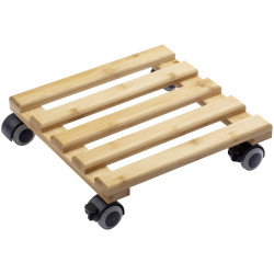 Metafranc WU0825340 Plant Caddy Bamboo 60kg 300x300mm 4 Swivel Casters