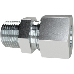 Screw-in fitting, L 43 mm, 630 bar, steel, galvanized, for pipe systems, 159591