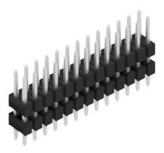 Pin header, 26 pole, pitch 2.54 mm, straight, black, 10057070