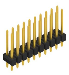 Pin header, 20 pole, pitch 2.54 mm, straight, black, 10055380