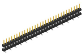 Pin header, 30 pole, pitch 2 mm, angled, black, SLY11SMD05130S