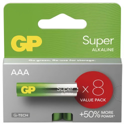 8 x bateria alkaliczna GP Super Alkaline G-TECH AAA / LR03