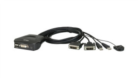 Aten Kabelkowy Przełącznik Kvm 2 Port Usb Dvi 1,2M