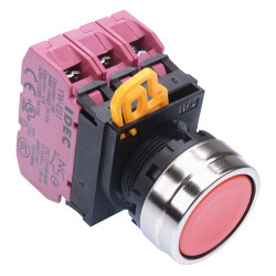 YW4B-M1E03R Red 22mm Metal Bezel Momentary Push Button Switch 3NC IP65 IDEC