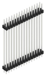 Pin header, 30 pole, pitch 2.54 mm, straight, black, SL641530Z