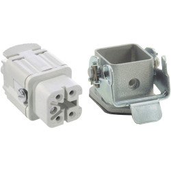 LAPP EPIC&#xAE; KIT H-A 4 BS MAG 4P F Metal Panel-mount Housing