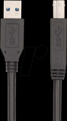 CCGL61100BK20 USB 3.0 cable, A connector &gt; B connector, 2 m, black