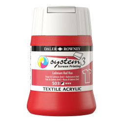 Daler-Rowney System3 250ml Textile Screen Printing Acrylic Paint Cad Red Hue