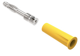 Adapter z wtykiem bananowym Męski Śruba Żółty 36A Electro PJP rozmiar 4 mm