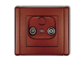 FLEXI Gniazdo antenowe RTV przelotowe 9dB brązowy metalik 9FG9P KARLIK