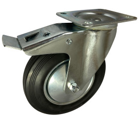 Koło samonastawne średnica kabla 200mm Płyta RS PRO 205kg wysokość całkowita 235mm