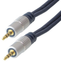 Connection cable, 3 m, dark blue, 3.5 mm stereo jack plug, straight to 3.5 mm stereo jack plug, straight, SP30812-3