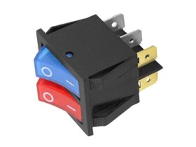 RS2x101L230RB-MK; przełącznik klawiszowy OFF-ON bistabilny podwójny, podświetlenie czerwono-niebieski 230V; MK321