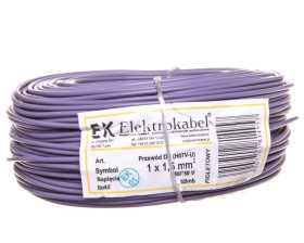 Przewód instalacyjny H07V-U (DY) 1,5 fioletowy /100m/