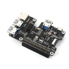 Raspberry Pi 5 PCIe do Gigabit Ethernet i USB 3.2 Gen1 HAT 3xUSB 3.2 Gen1 Gigabit Ethernet Pi5 PCIe HAT Płyta rozszerzająca Plug