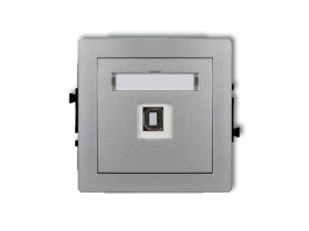 DECO Gniazdo USB-AB 2.0 srebrny metalik 7DGUSB-3 KARLIK