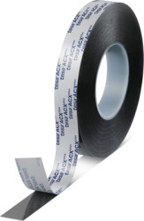 Adhesive tape, 25 x 0.5 mm, double sided, foamed acrylate, black, 25 m, 07072-00002-22