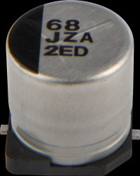 EEHZA1J680P Polymer hybrid SMD electrolytic capacitor, 68 µF, 63 V, 6.3x7.7