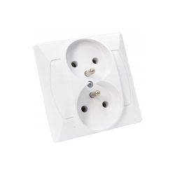 Gniazdo podwójne podtynkowe z uziemieniem