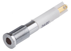 Lampka kontrolna do montażu panelowego 21.6 → 26.4V dc Pomarańczowy 6mm LED Chrom RS PRO