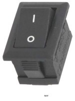 MK5111B Przełącznik kołyskowy, czarny 1A/250V, SPST - otwór montażowy: 9x13.8mm