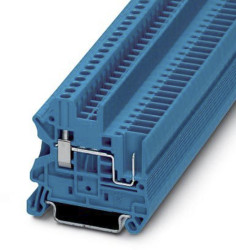 Blok zacisków przelotowych Phoenix Contact poziomy: Pojedynczy 26 → 12AWGŚruba UT 2.5/1P BU 24A 500 V