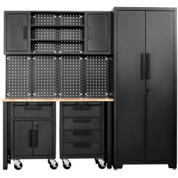 Draper 13269 Single Garage Workstation with Roller Cabinets