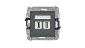 Mini Gniazdo Podwójne 2Xusb-Aa 3.0 Grafitowy Mat 28Mgusb-6