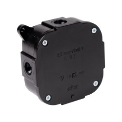 puszka n/t hermetyczna czarna bez zacisków wym/zew 88x88x40 mm IP44 ViPlast 074-05