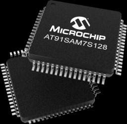 ARM7 microcontroller, 16/32 bit, 55 MHz, LQFP-64, AT91SAM7S128D-AU