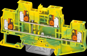 1453897 Double-deck protective conductor clamp, XT 2.5 - green-yellow