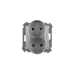 Gniazdo podwójne bez uziemienia do ramek Nature srebrne DG2MZN.01/43 Kontakt Simon54