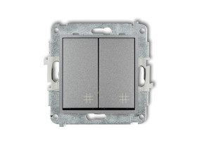 MINI Wyłącznik krzyżowy podwójny srebrny metalik 7MWP-66 KARLIK