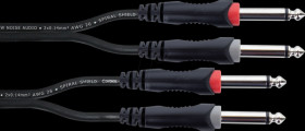 EU 6 PP Audio cable, 2x 6.3-mm mono jacks > 2x 6.3-mm mono jacks, 6 m