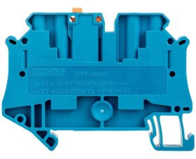 Złączka przelotowa 2-przewodowa z odłącznikiem nożowym 4mm2 niebieska UT 4-QUATTRO-MT P/P BU 3073063 /50szt./