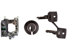 Przełącznik 2 położeniowy klucz 22mm czarny 1Z bez samopowrotu XB4BG21