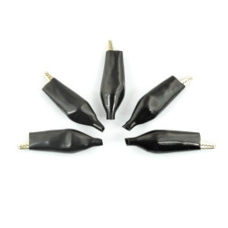 Złącze krokodylkowe 44mm czarne - 5szt.