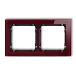 DECO Ramka podwójna - efekt szkła (ramka: bordowa spód: czarny) bordowy 14-12-DRS-2