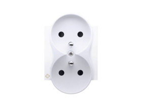 SIMON 54 Pokrywa gniazda podwójnego z przesłonami do ramek PREMIUM antybakteryjny biały DGZ2MZP/AB11 KONTAKT SIMON