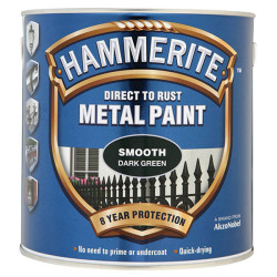Hammerite 5084892 Direct to Rust Smooth Finish Metal Paint Dark Green 2.5 Litre
