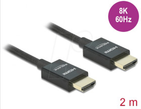 85385 Koaxiales High Speed HDMI Kabel 48 Gbps 8K 60 Hz schwarz 2 m