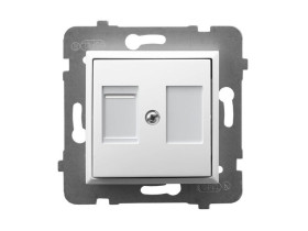 ARIA Obudowa gniazda pojedynczego z przesłoną typu Keystone prosta biały GPK-1UP/p/00 OSPEL