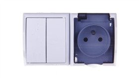 Fala Łącznik Hermetyczny Świecznikowy + Gniazdo Z/U Z Klapką Przezroczystą...