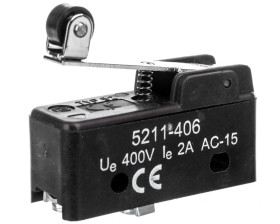 Wyłącznik krańcowy miniaturowy 1CO z rolką wzdłuż dźwigni W0-5211-406
