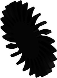 LED heatsink, (L x Ø) 10 x 120 mm, 2.25 to 0.58 K/W, black anodized, 10079734