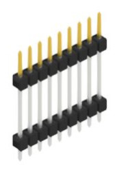 Pin header, 9 pole, pitch 2.54 mm, straight, black, 10128303