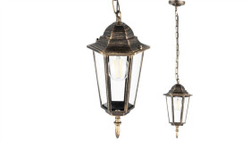 Lampa Ogrodowa Wisząca Zewnętrzna E27 Latarnia Patyna Bellis Lumiled