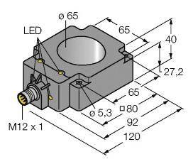 Turck Czujnik indukcyjny PNP, Zamykający BI65R-Q80-AP6X2-H1141