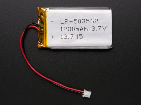 Adafruit Lithium Ion Polymer Battery - 3.7v 1200mAh